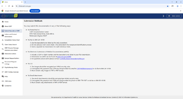 gina del C3HUB acerca de la presentacin de registros al CERT

