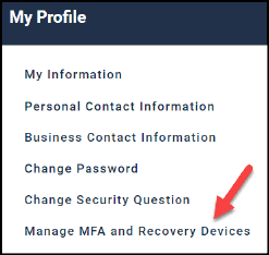 Haga clic en Administrar MFA y dispositivos de recuperación